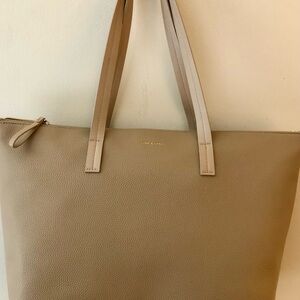 Love & Lore Large Taupe Leather Tote